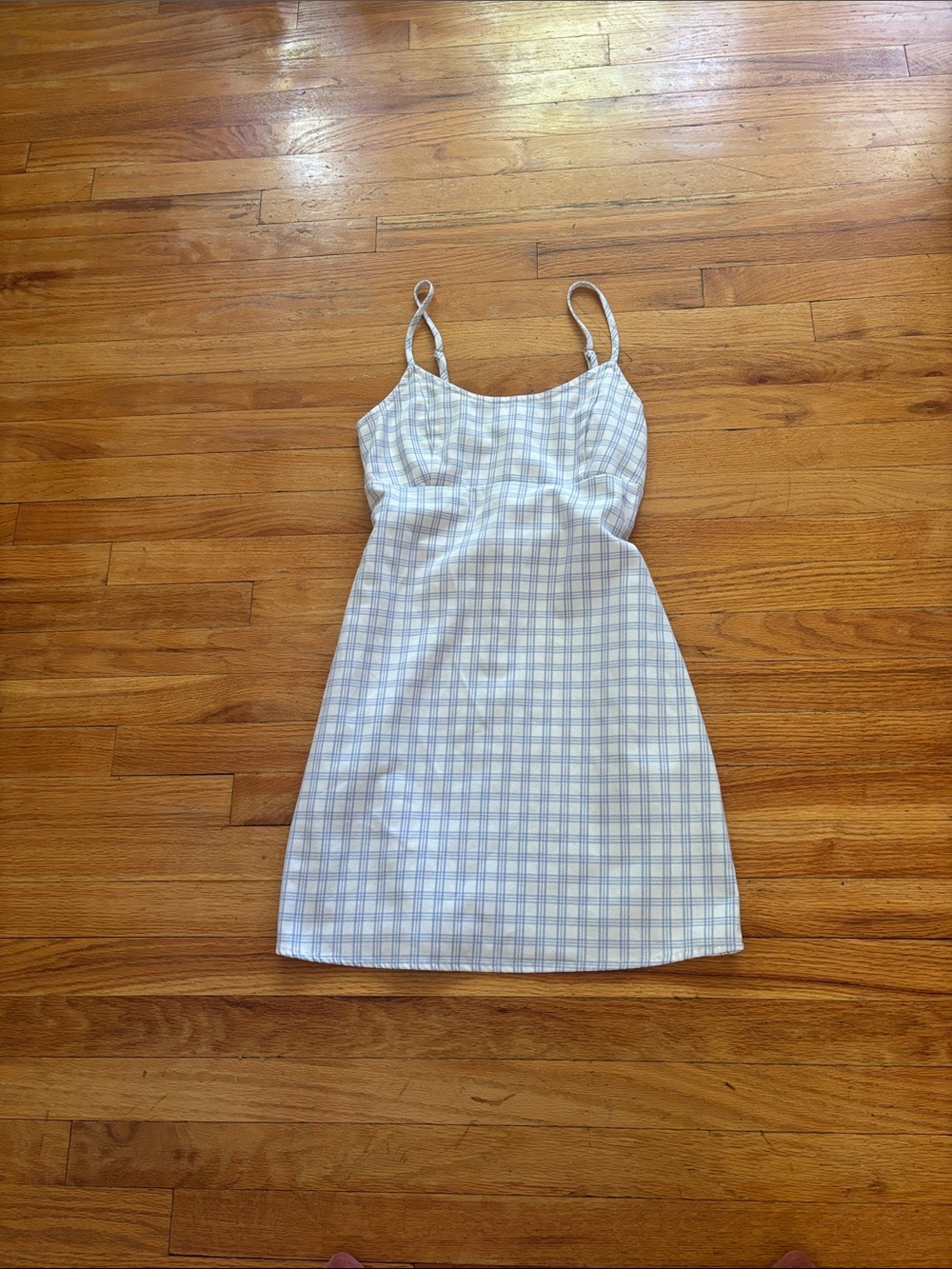 John Galt Plaid Tie Back Mini Dress